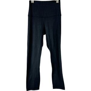 Lululemon Align Crop 21" Diverge Emboss Black Women's Size 2 Excellent Condition